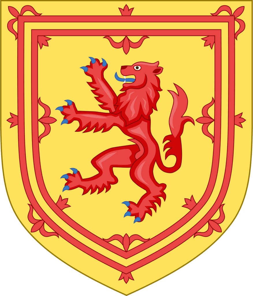Brasão de Armas da Escócia com o leão Rampart